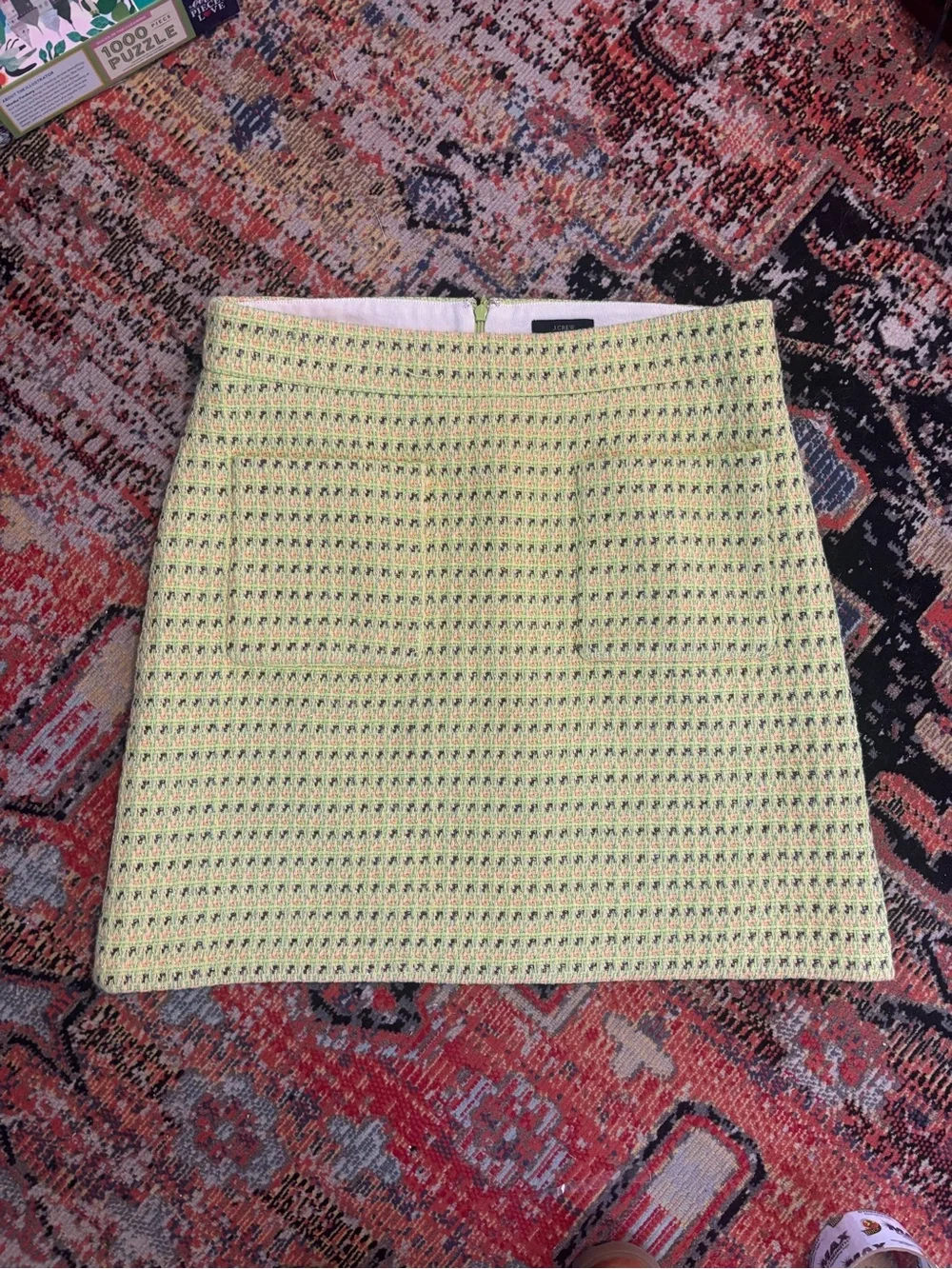 J. Crew A-Line Mini Skirt in Piet Tweed size 12